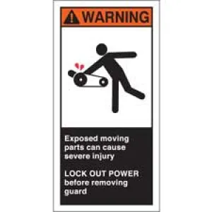 EXPOSED MOVING PARTS CAN CAUSE SEVERE INJURY Labels