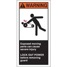 EXPOSED MOVING PARTS CAN CAUSE SEVERE INJURY Labels