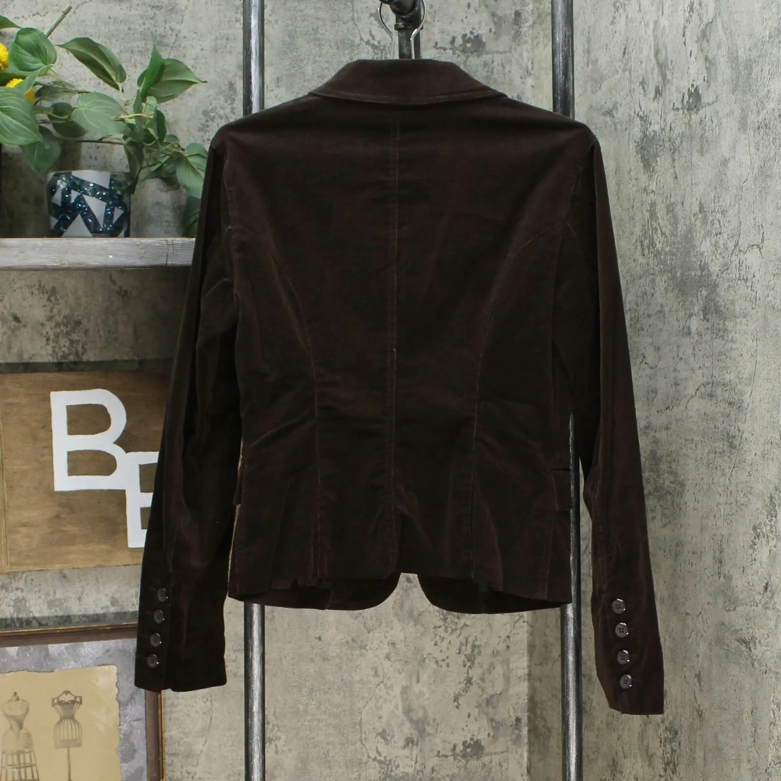 Furst Women's Lined Corduroy Blazer Jacket Brown 10