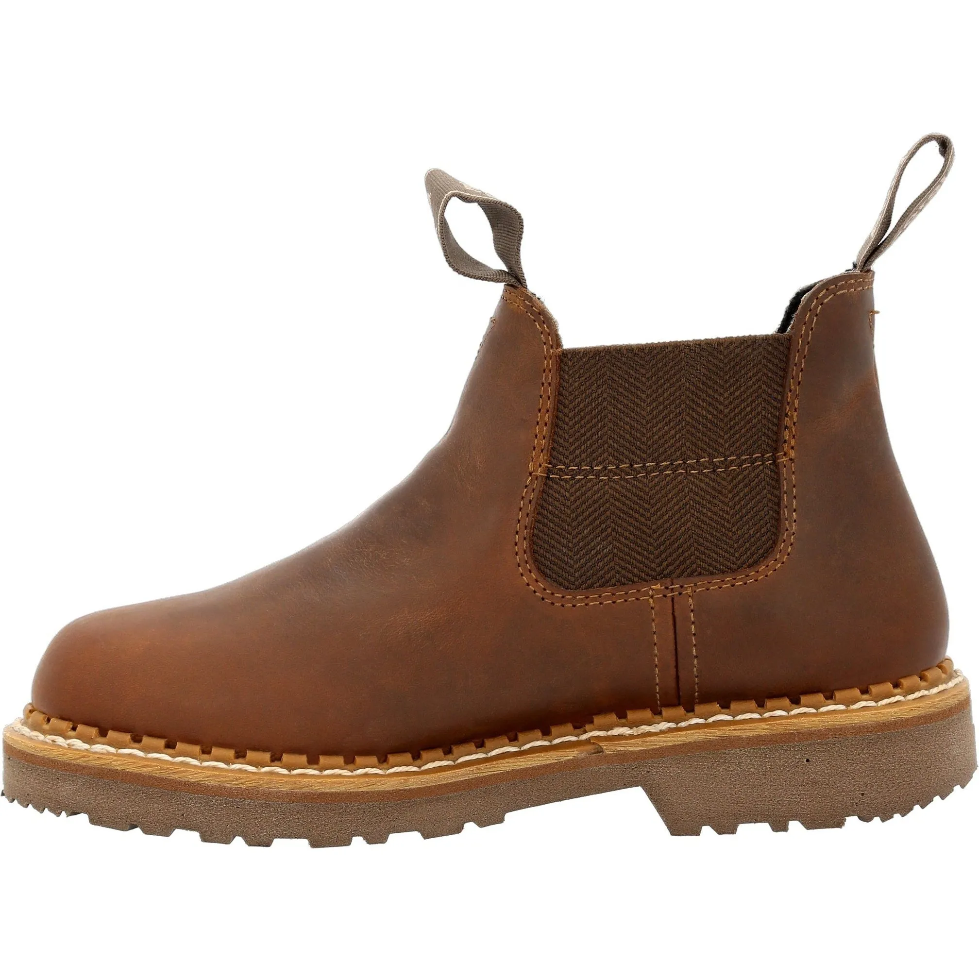 Georgia Women's Giant Revamp 5" Waterproof Pull-On Chelsea Boot Brown- GB00432