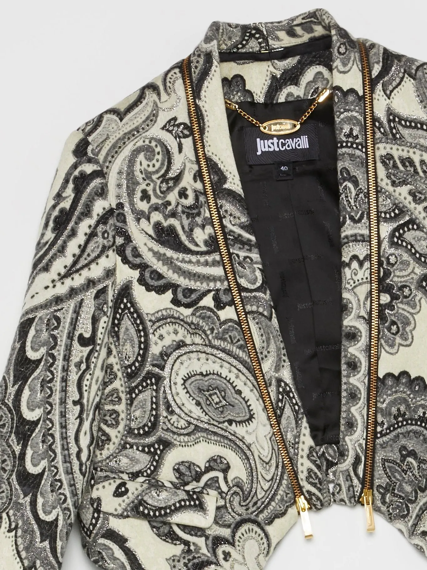Grey Baroque Print Coat