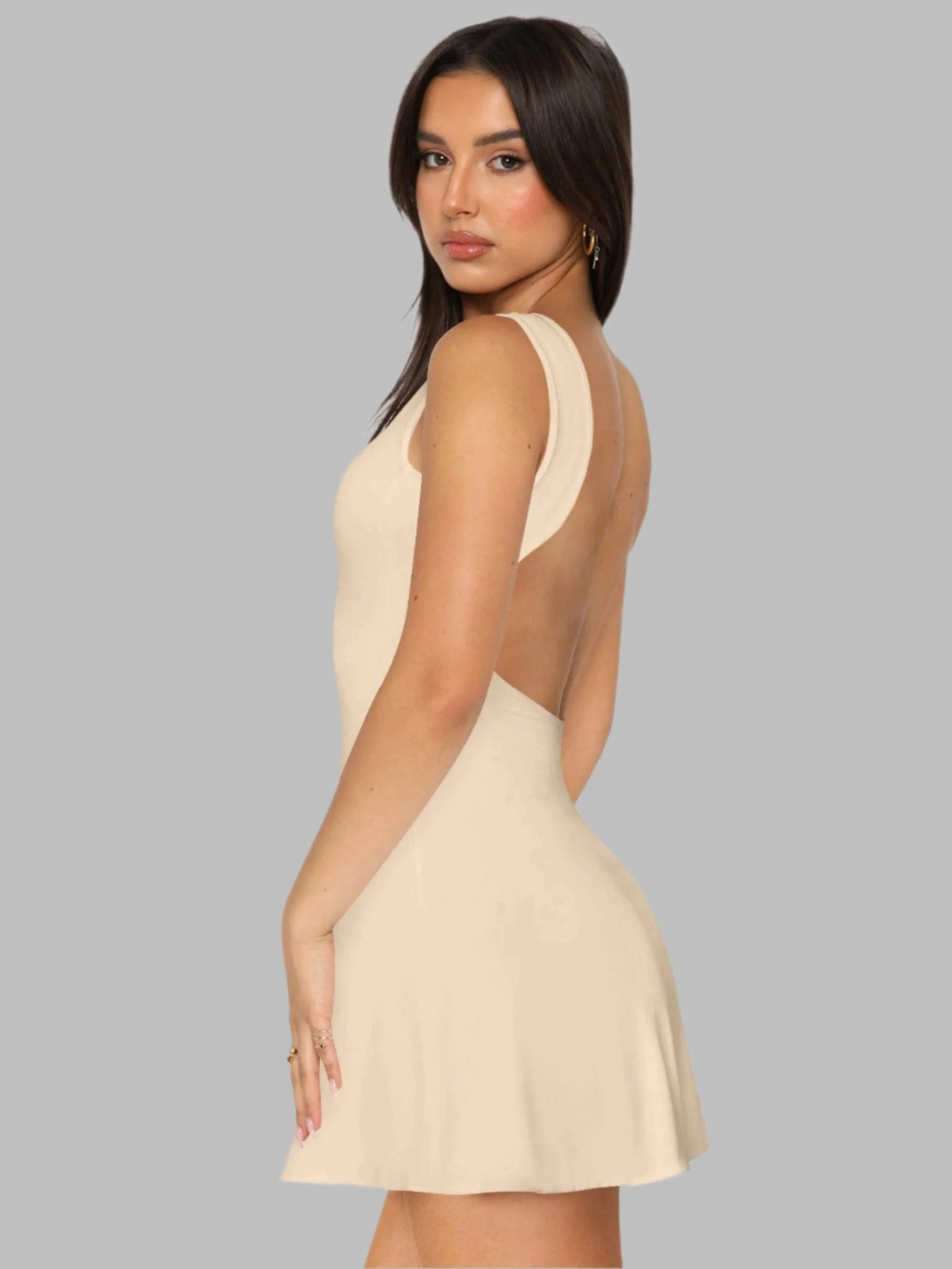 GYPSY - Backless Wide Strap Mini Dress