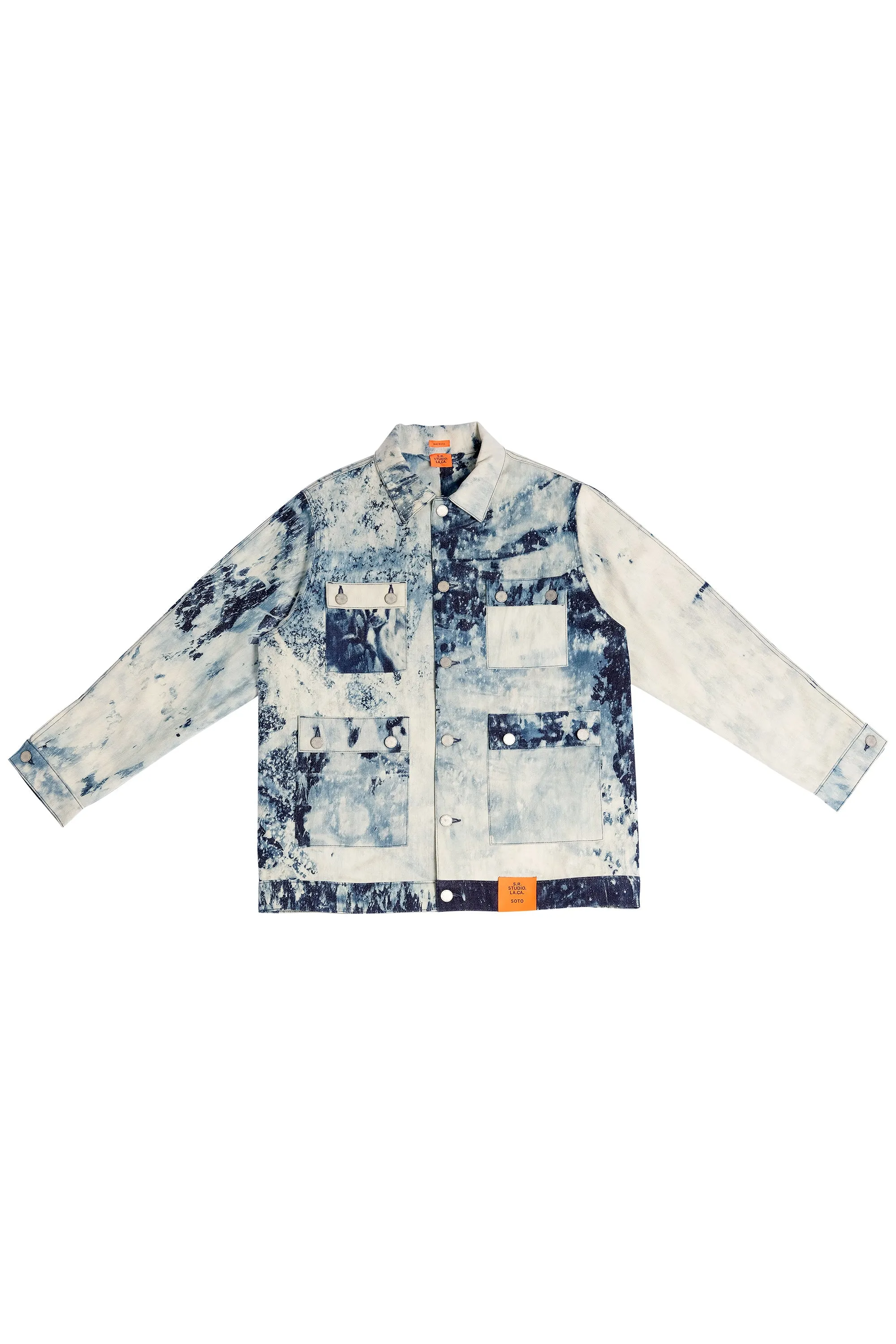 HAND-BLEACHED INDIGO SOTO BARN COAT