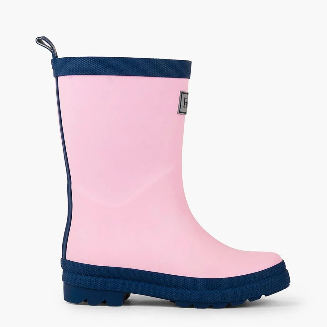HATLEY Matte Kids Rain Boots | Pink & Navy size 5