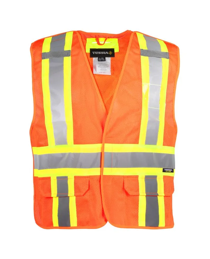 Hi-Vis 5 Point Tear Away Mesh Vest by TERRA Workwear - Style 116523