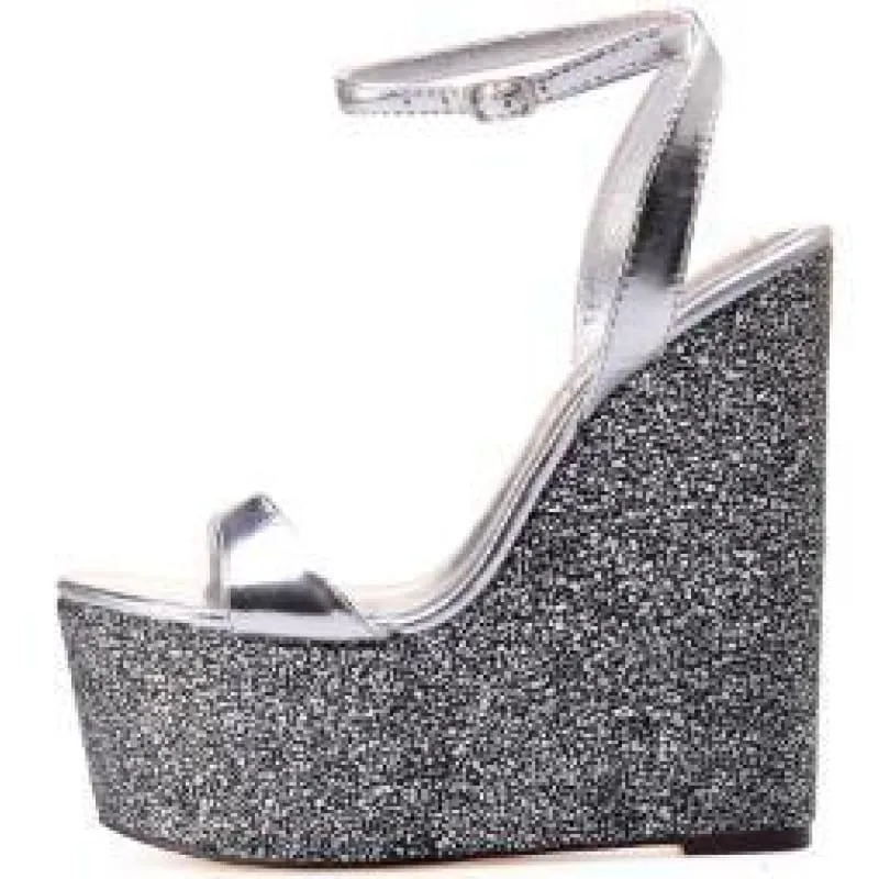 High Heels Ankle Strap Rainbow Wedges Dress Sandals