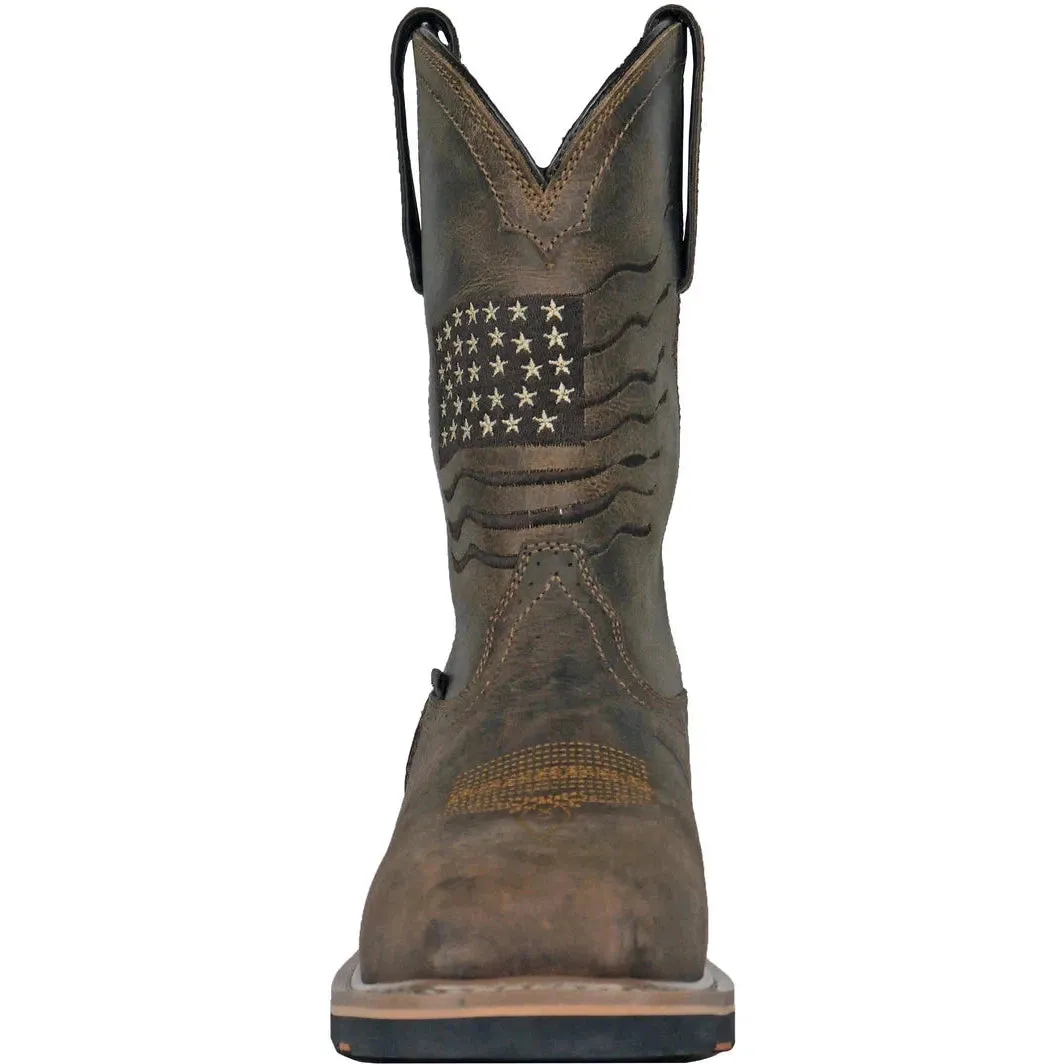 Hoss Men's Rushmore Comp Toe WP Puncture Resistant Western Work Boot- Brown- 92065