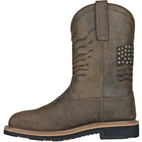 Hoss Men's Rushmore Comp Toe WP Puncture Resistant Western Work Boot- Brown- 92065