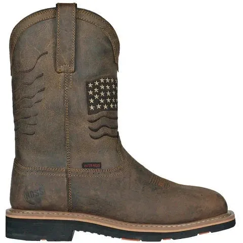 Hoss Men's Rushmore Comp Toe WP Puncture Resistant Western Work Boot- Brown- 92065