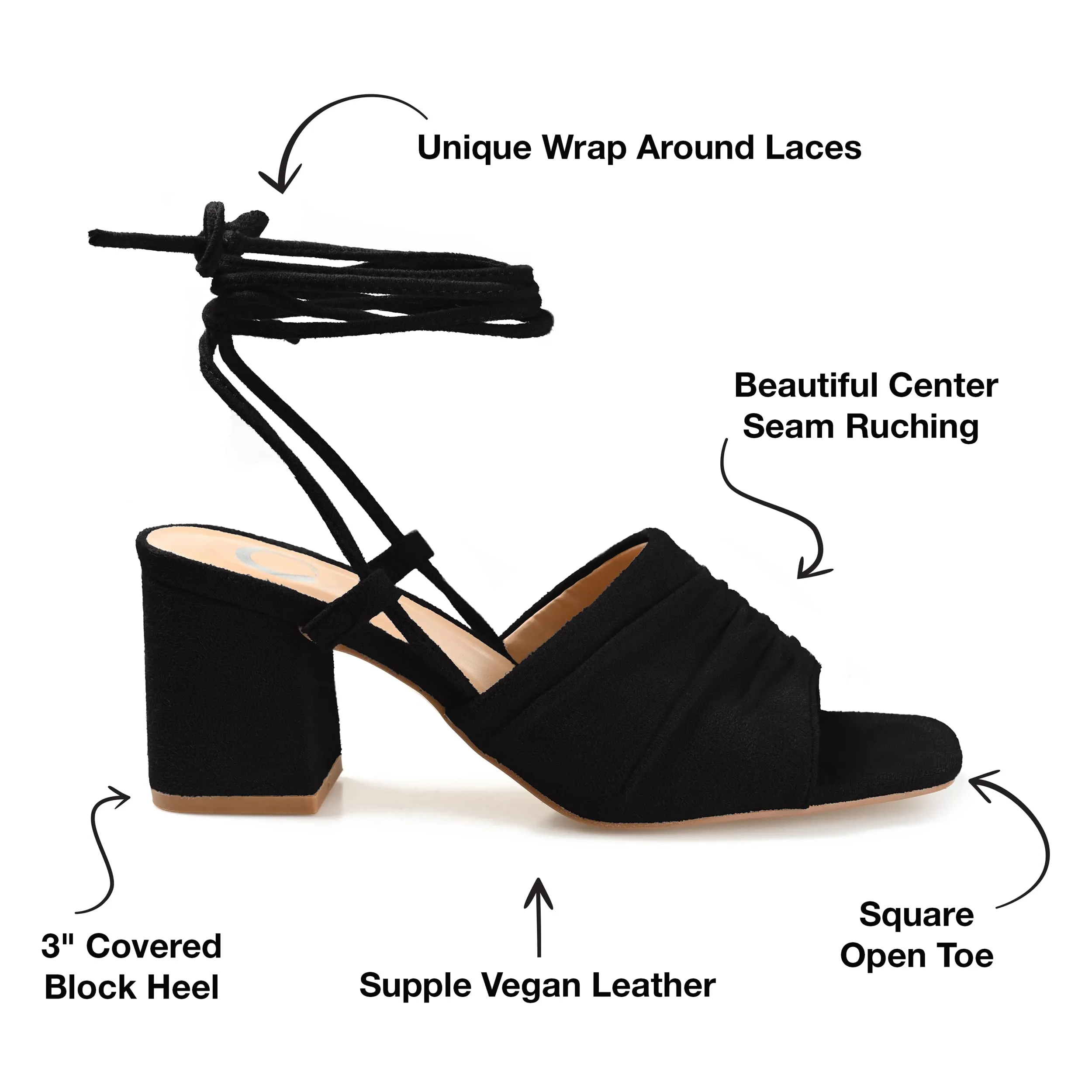 Journee Womens Felisity Open Square Toe Block Heel Dress Sandals