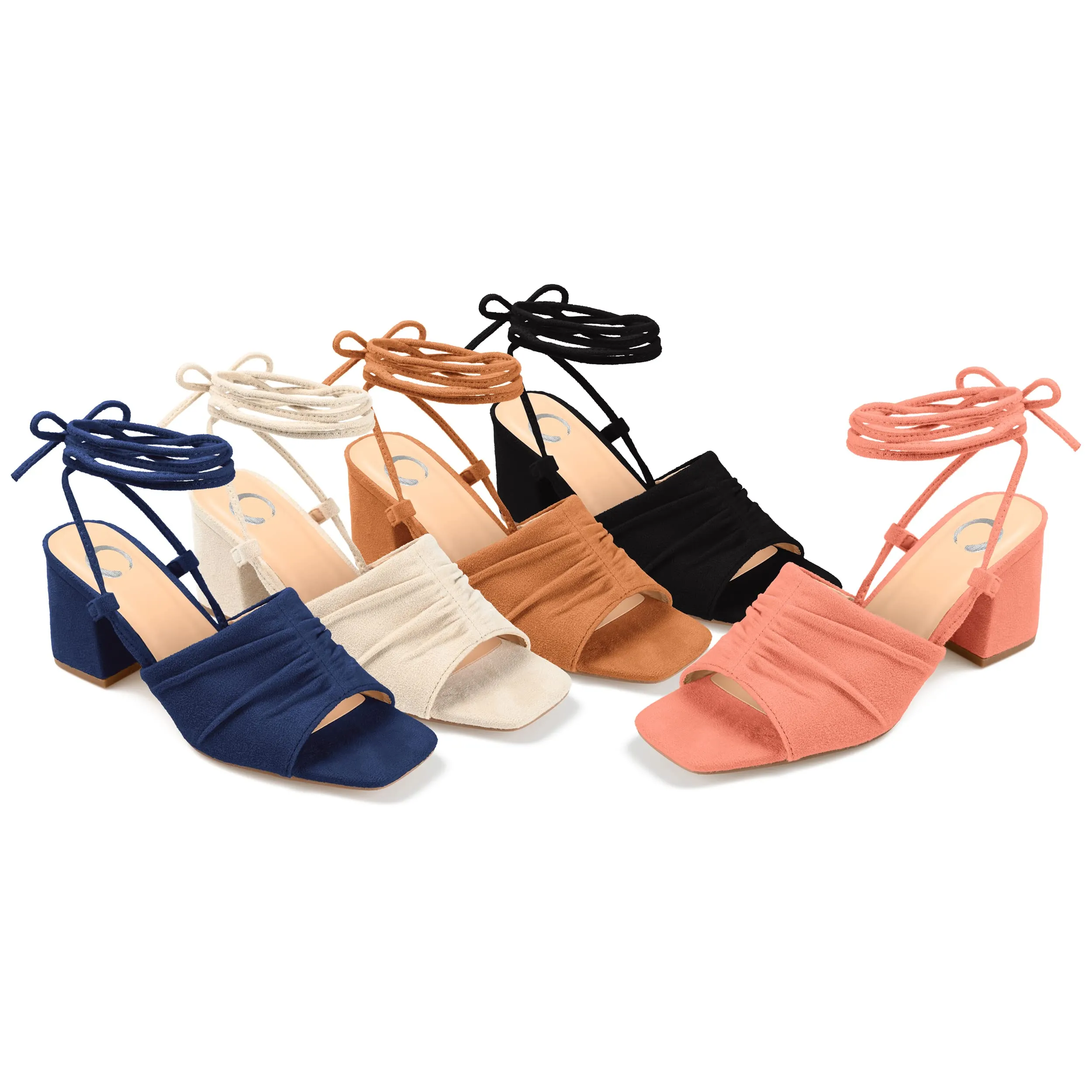 Journee Womens Felisity Open Square Toe Block Heel Dress Sandals