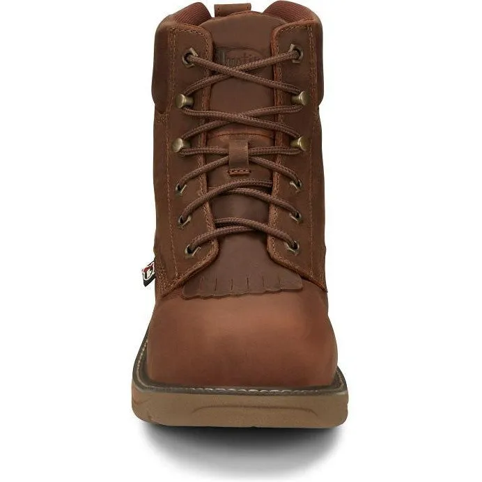 Justin Men's Rush 6" Nano Composite Toe wP Western Work Boot -Brown- SE466