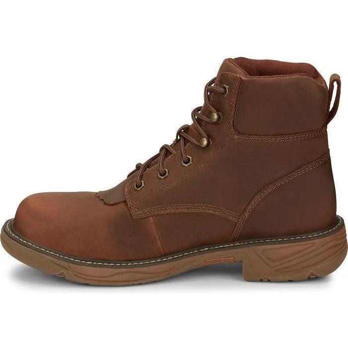 Justin Men's Rush 6" Nano Composite Toe wP Western Work Boot -Brown- SE466