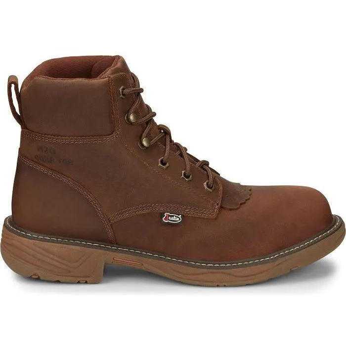 Justin Men's Rush 6" Nano Composite Toe wP Western Work Boot -Brown- SE466