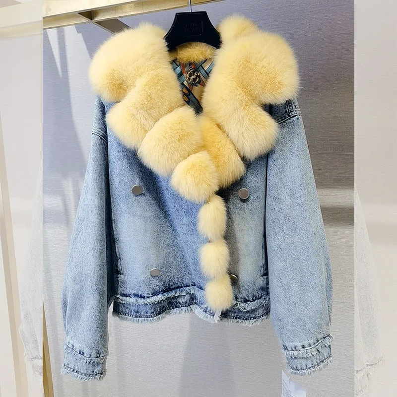 Knottery Fur Coat Suit Collar Cowboy