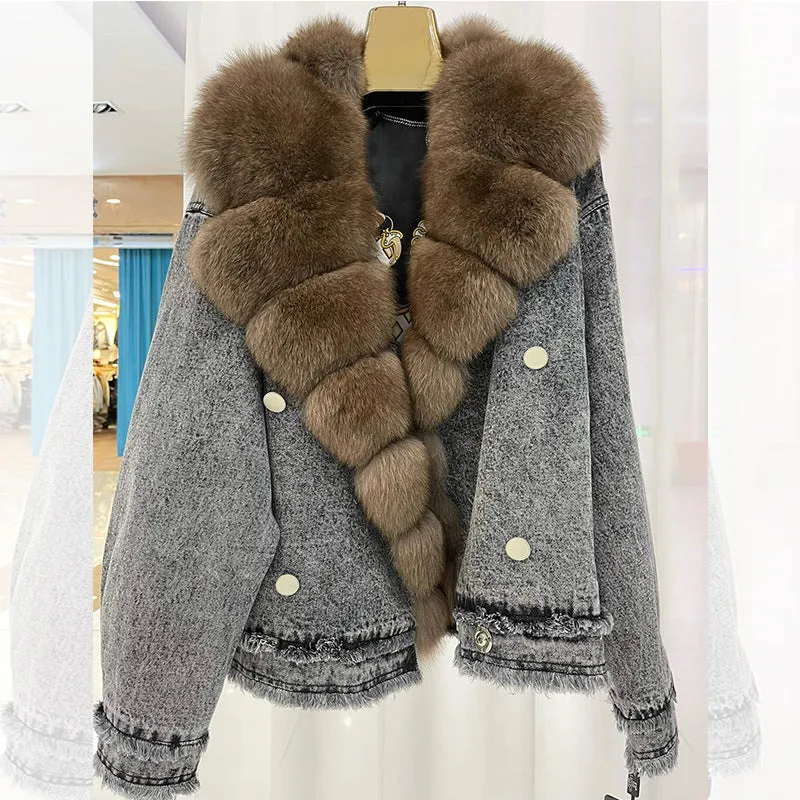 Knottery Fur Coat Suit Collar Cowboy