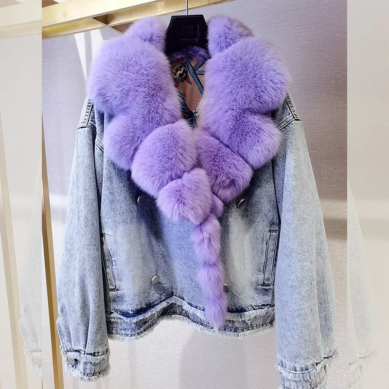 Knottery Fur Coat Suit Collar Cowboy