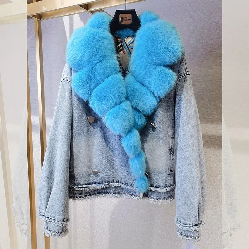 Knottery Fur Coat Suit Collar Cowboy