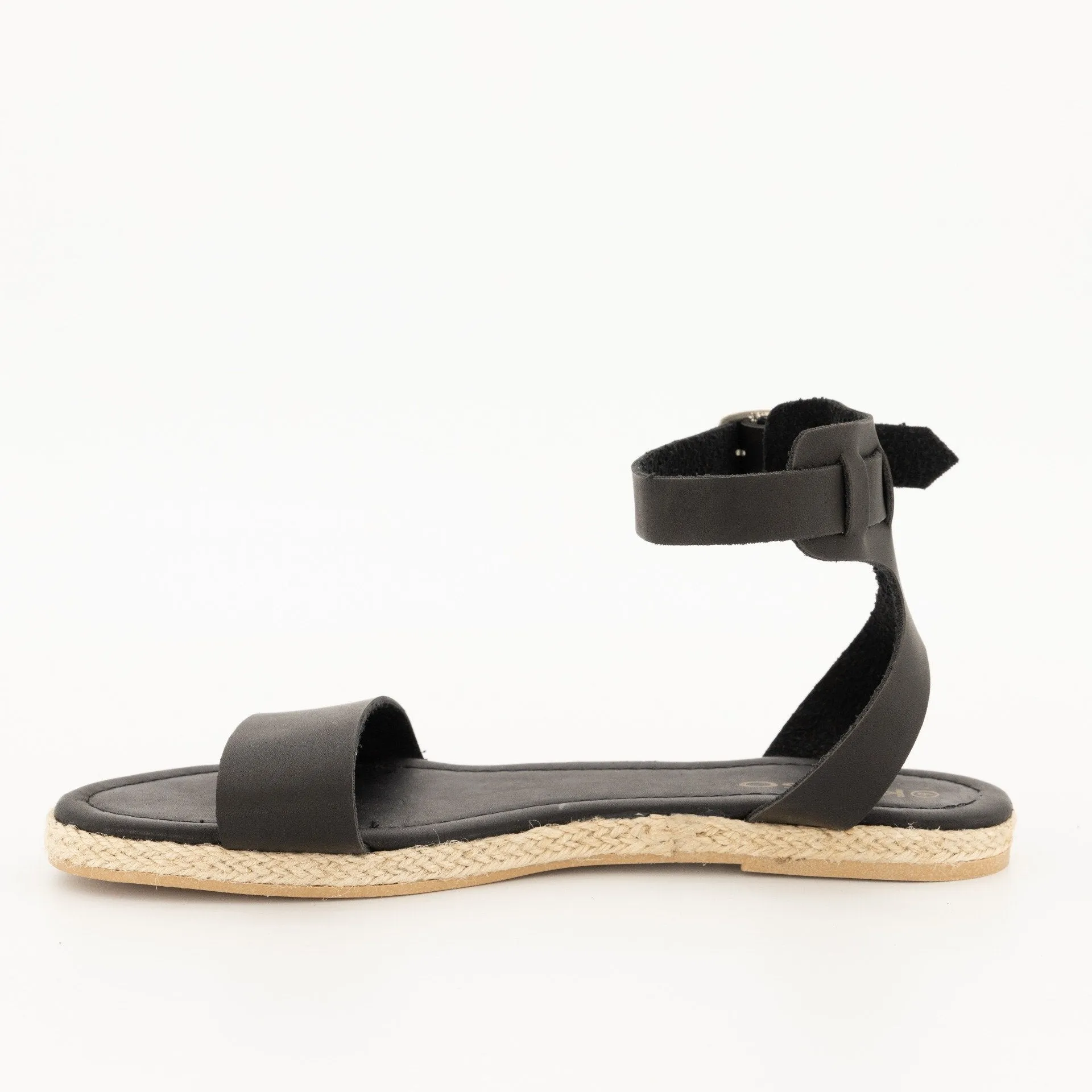 Ladies Ankle Strap Mule - Black