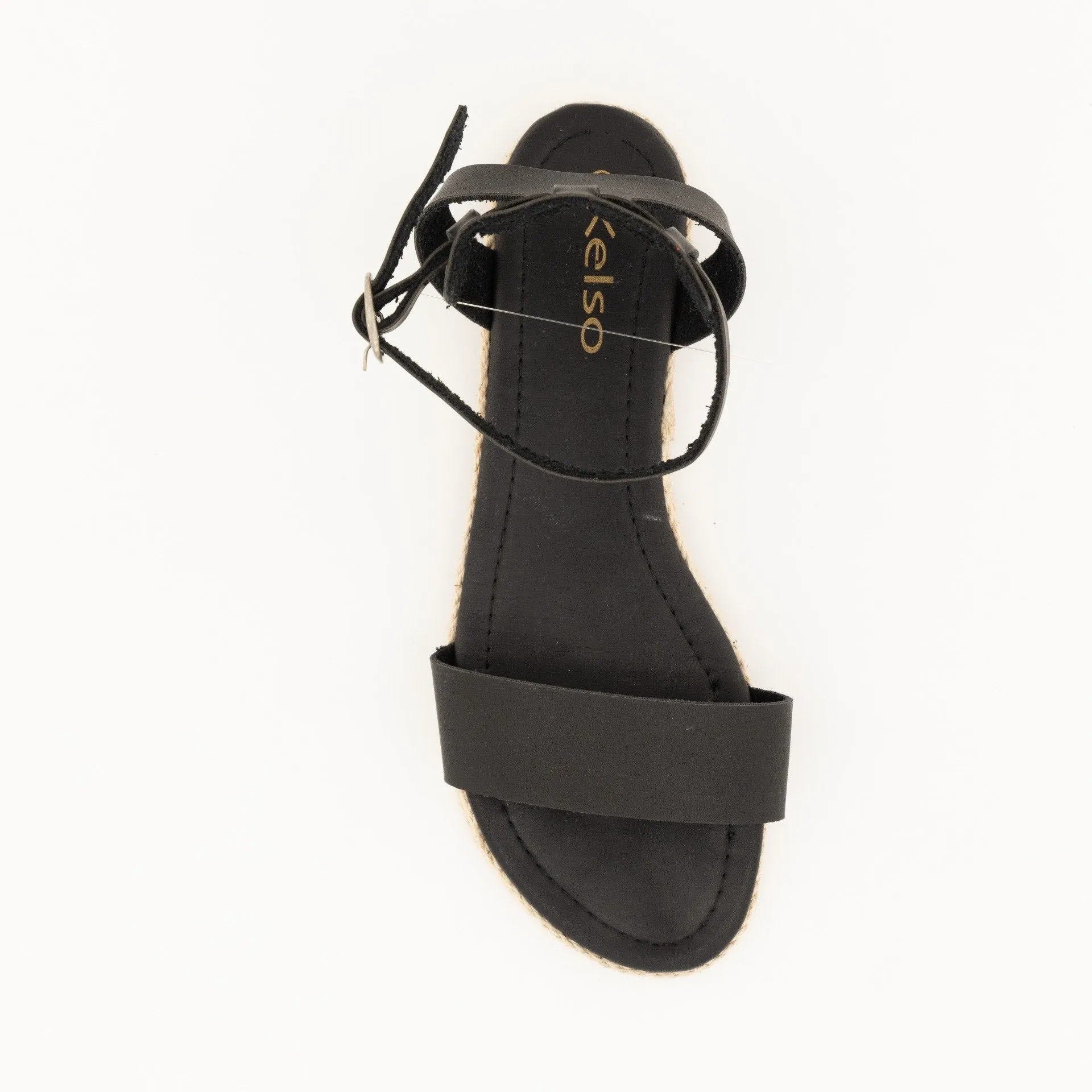 Ladies Ankle Strap Mule - Black
