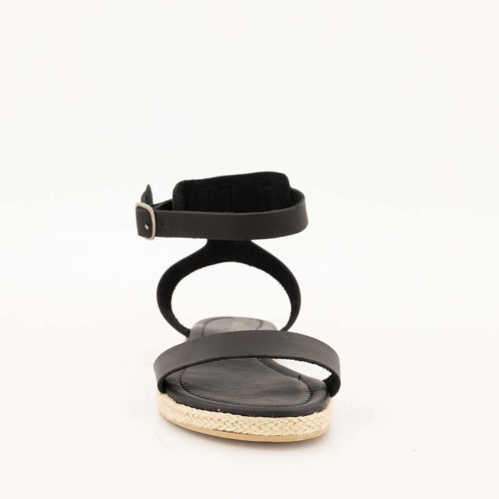 Ladies Ankle Strap Mule - Black