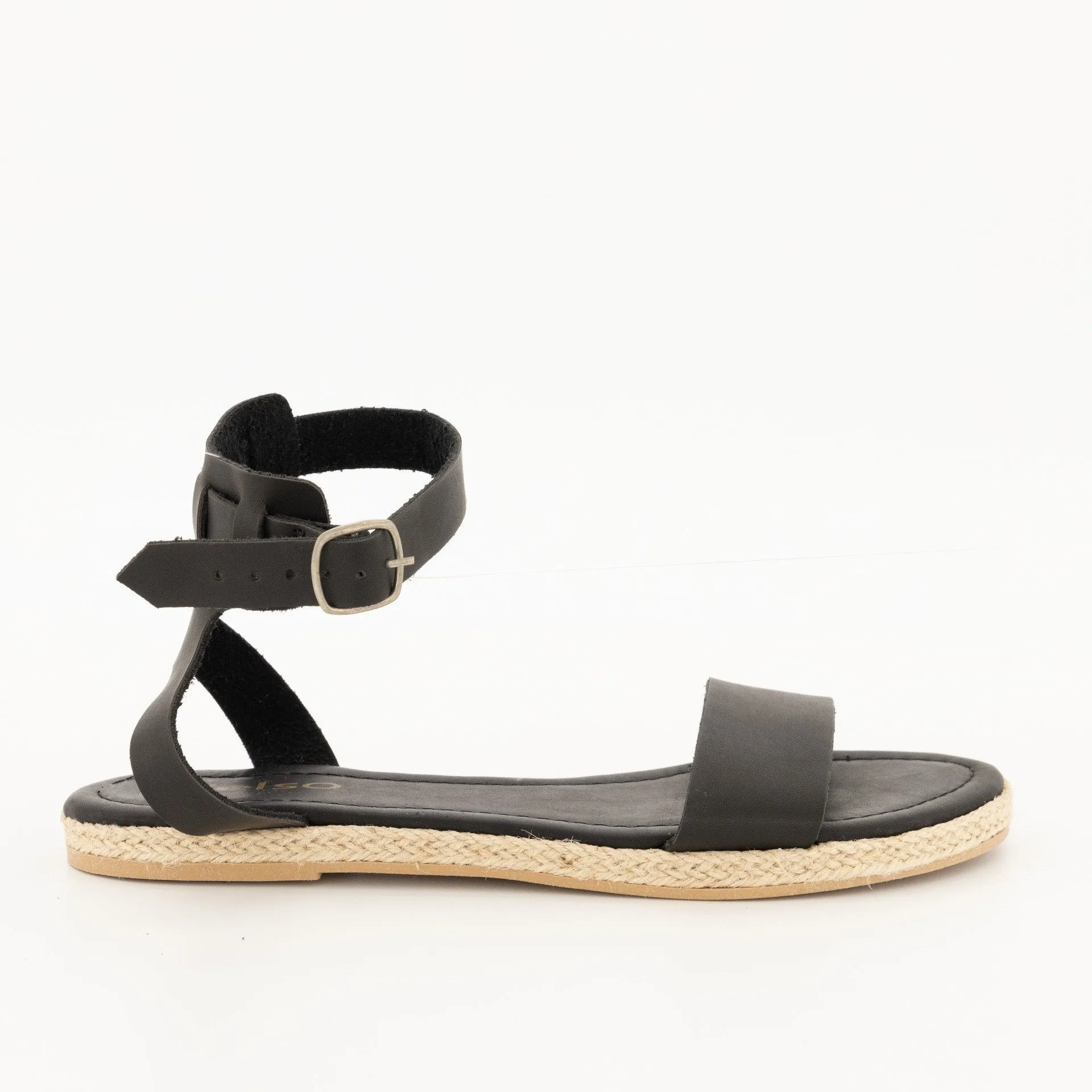 Ladies Ankle Strap Mule - Black