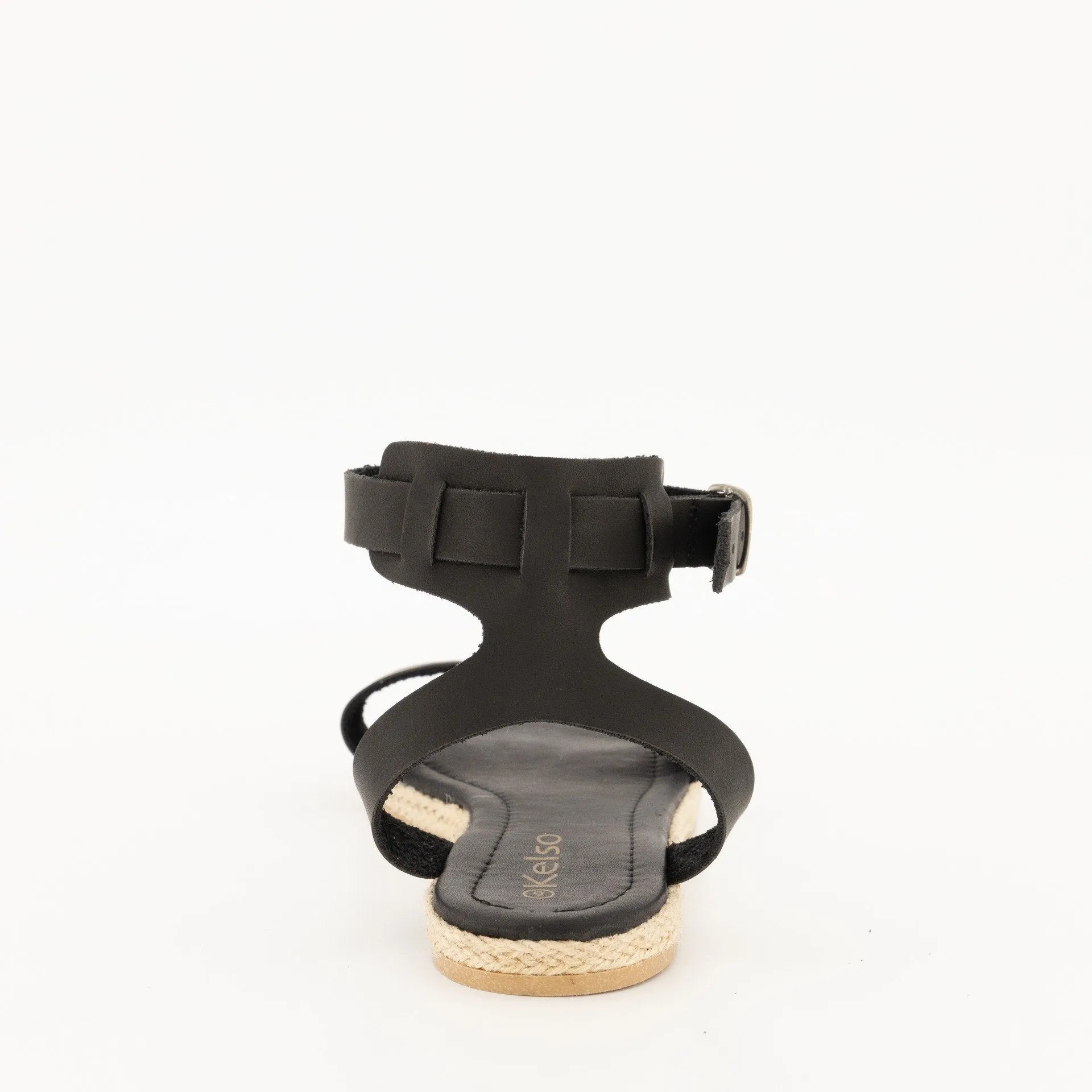 Ladies Ankle Strap Mule - Black