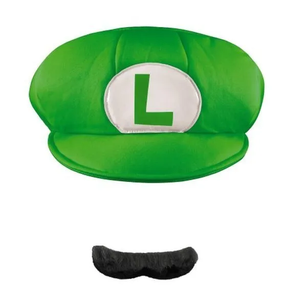 Luigi Adult Hat And Moustache
