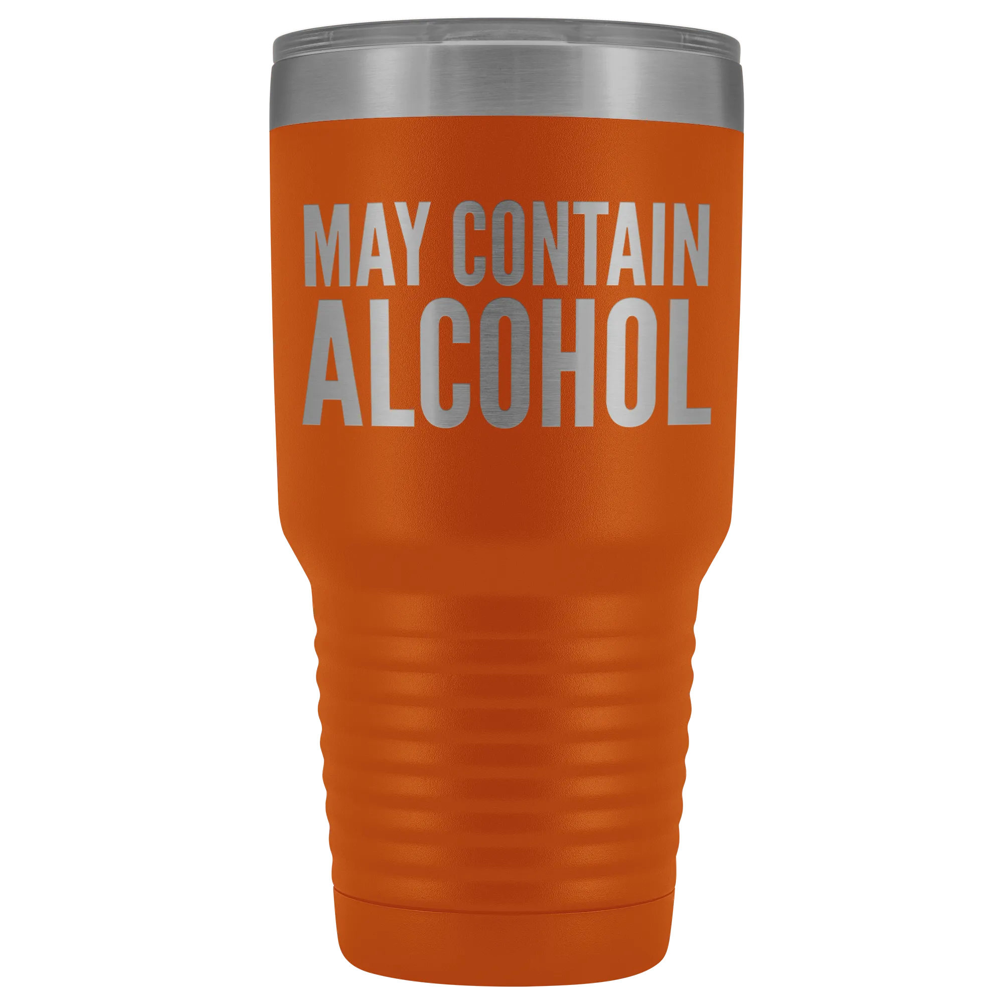May Contain Alcohol Booze Tumbler Metal Mug Double Wall Vacuum Insulated Hot Cold Travel Cup 30oz BPA Free