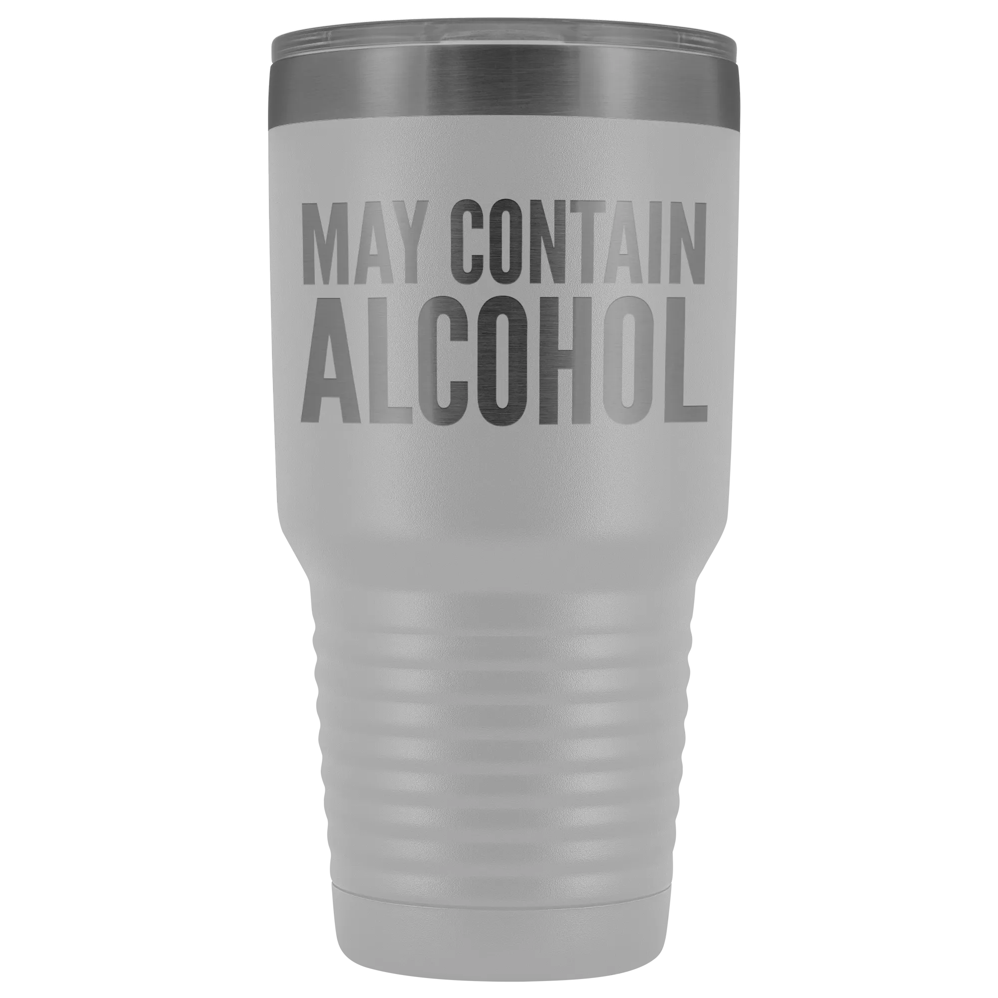 May Contain Alcohol Booze Tumbler Metal Mug Double Wall Vacuum Insulated Hot Cold Travel Cup 30oz BPA Free