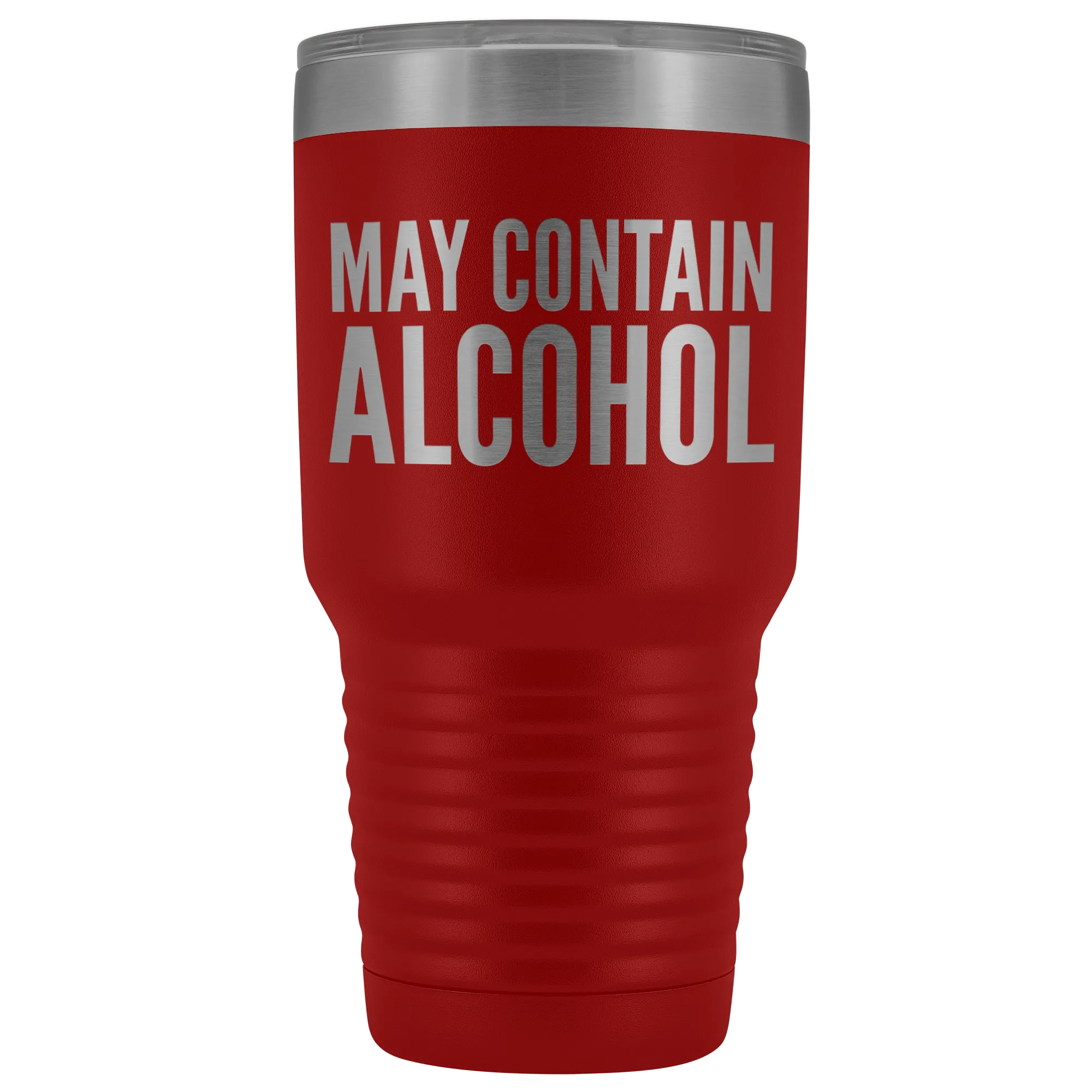 May Contain Alcohol Booze Tumbler Metal Mug Double Wall Vacuum Insulated Hot Cold Travel Cup 30oz BPA Free