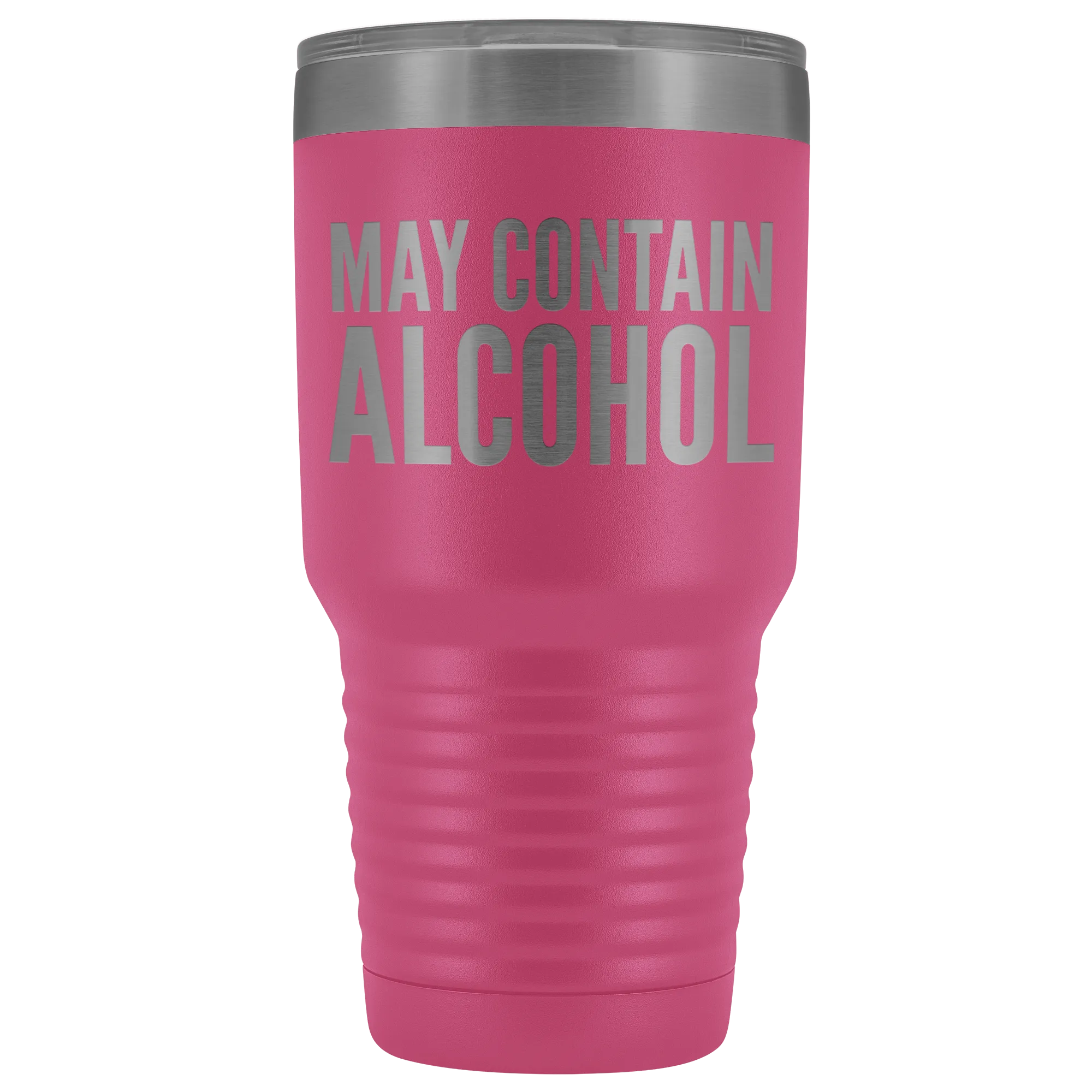 May Contain Alcohol Booze Tumbler Metal Mug Double Wall Vacuum Insulated Hot Cold Travel Cup 30oz BPA Free