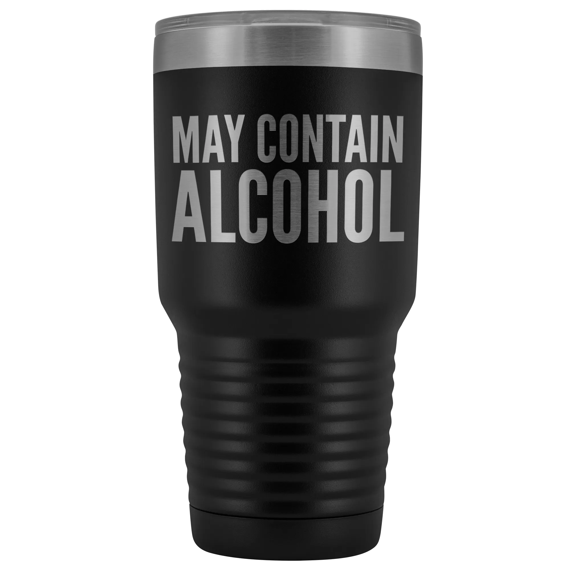 May Contain Alcohol Booze Tumbler Metal Mug Double Wall Vacuum Insulated Hot Cold Travel Cup 30oz BPA Free