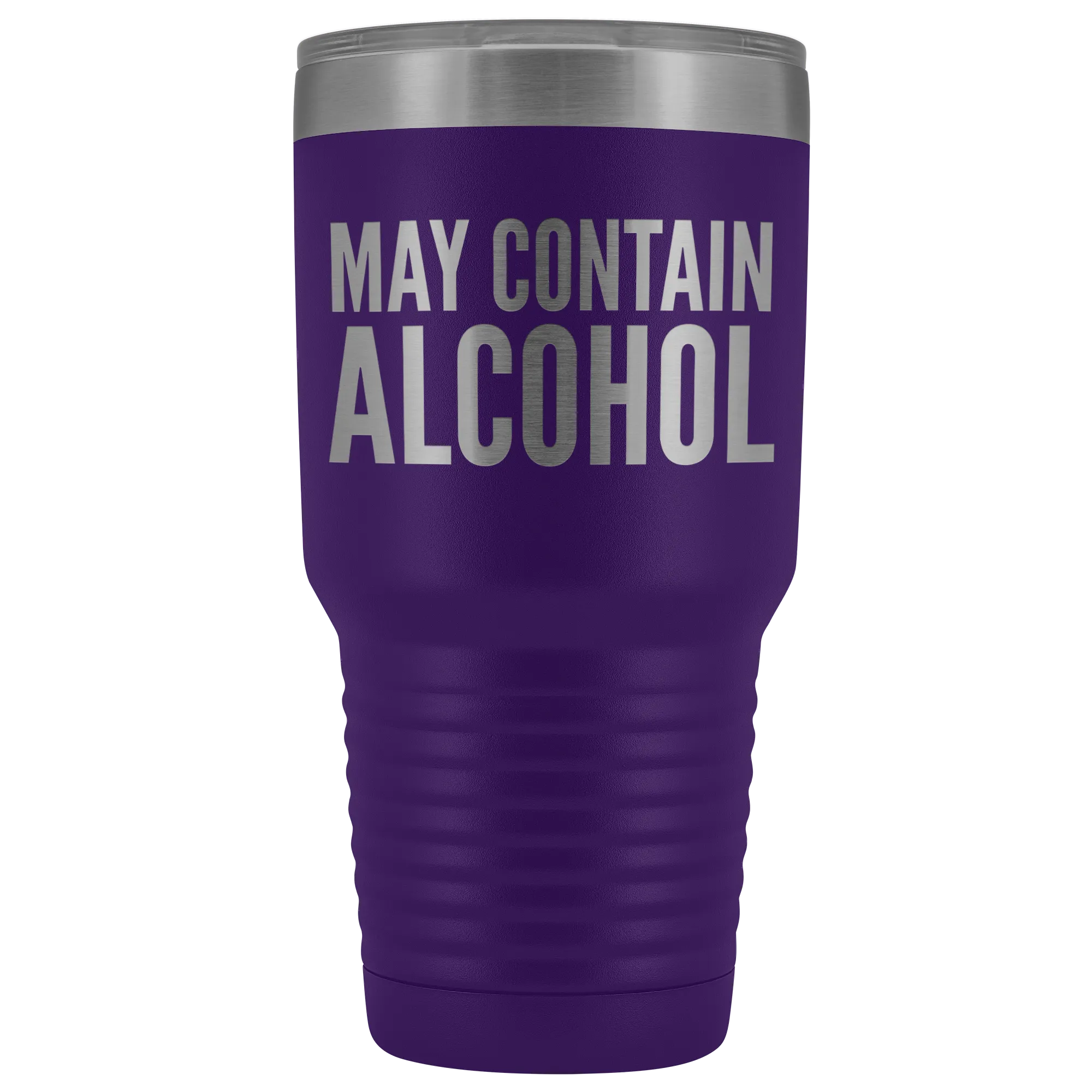 May Contain Alcohol Booze Tumbler Metal Mug Double Wall Vacuum Insulated Hot Cold Travel Cup 30oz BPA Free
