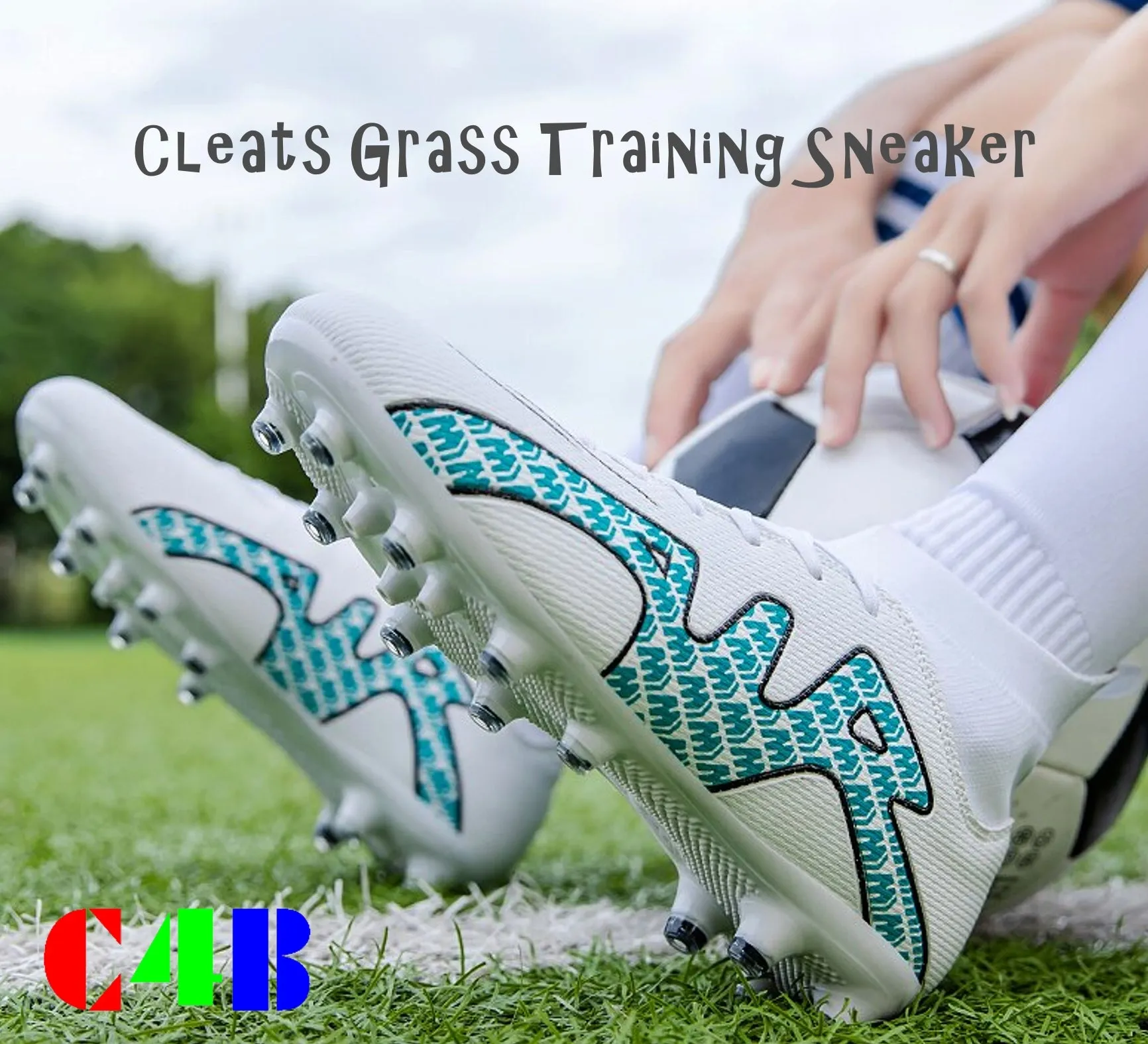 Men High Top Light Non Slip Soccer Shoes