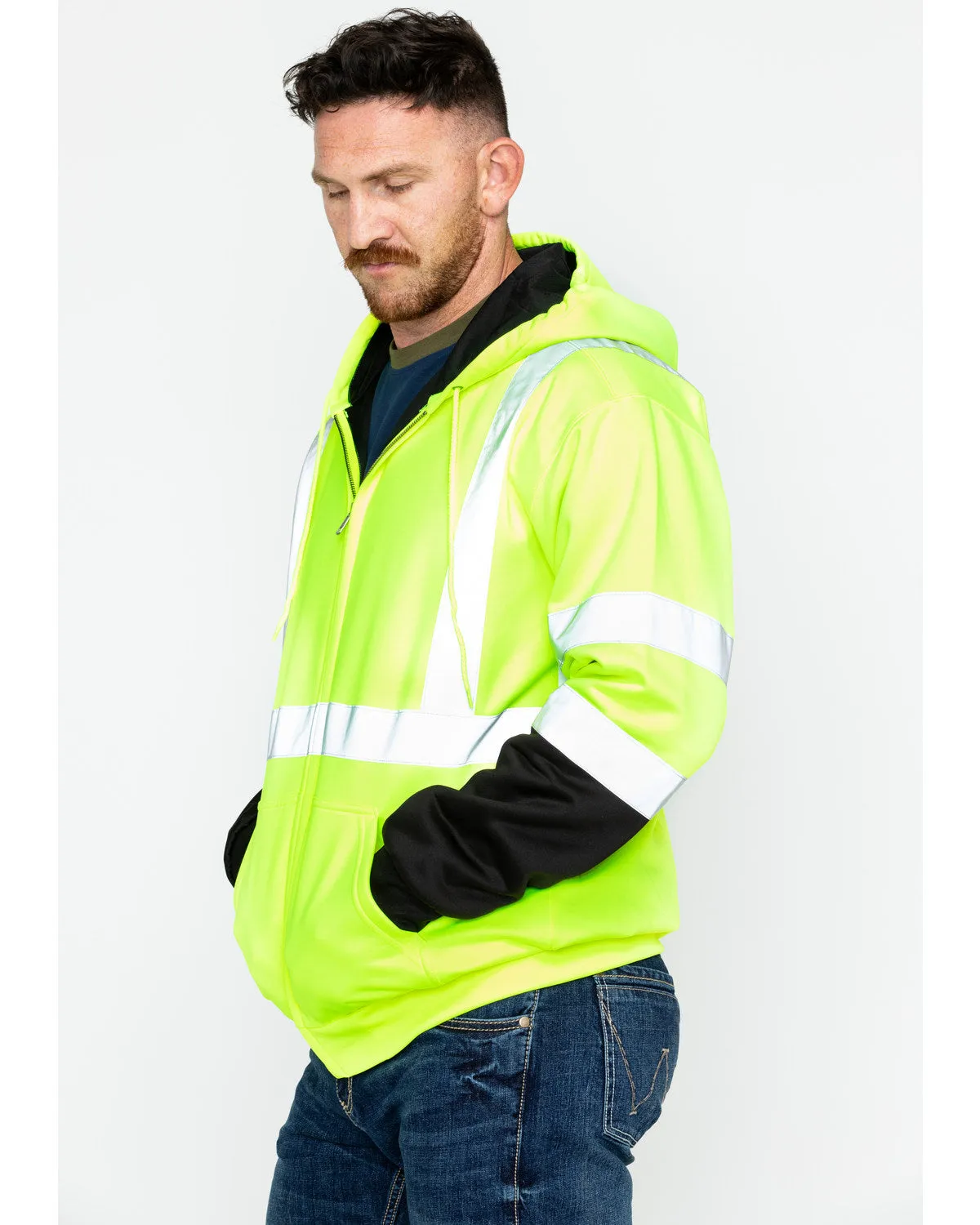 Men's Softshell High-Visibility Safety Work Jacket
