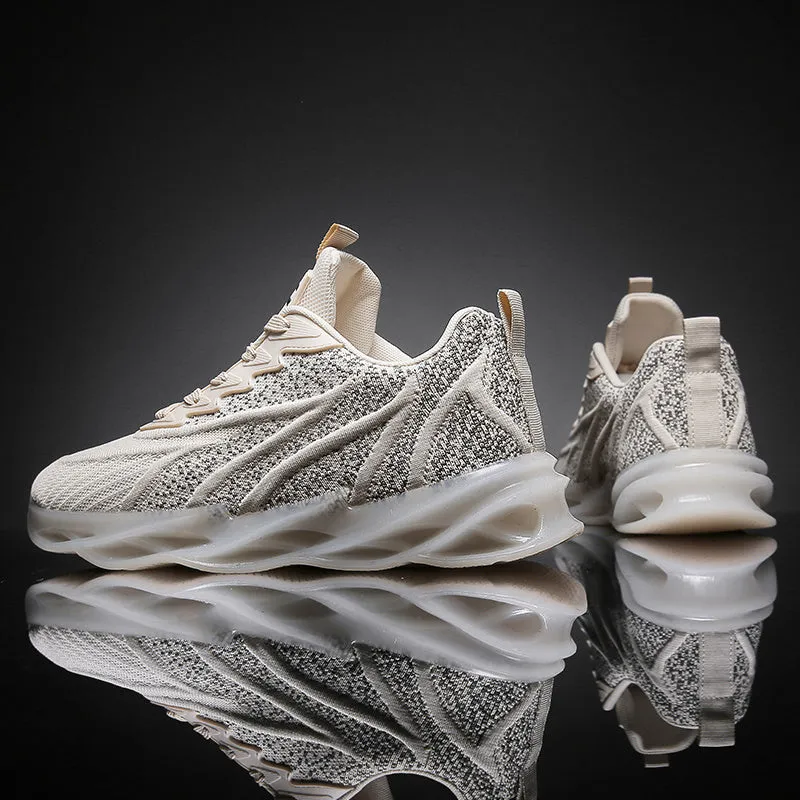 Men's Summer Breathable White Sports Running And Autumn Heightening Basketball Shoes