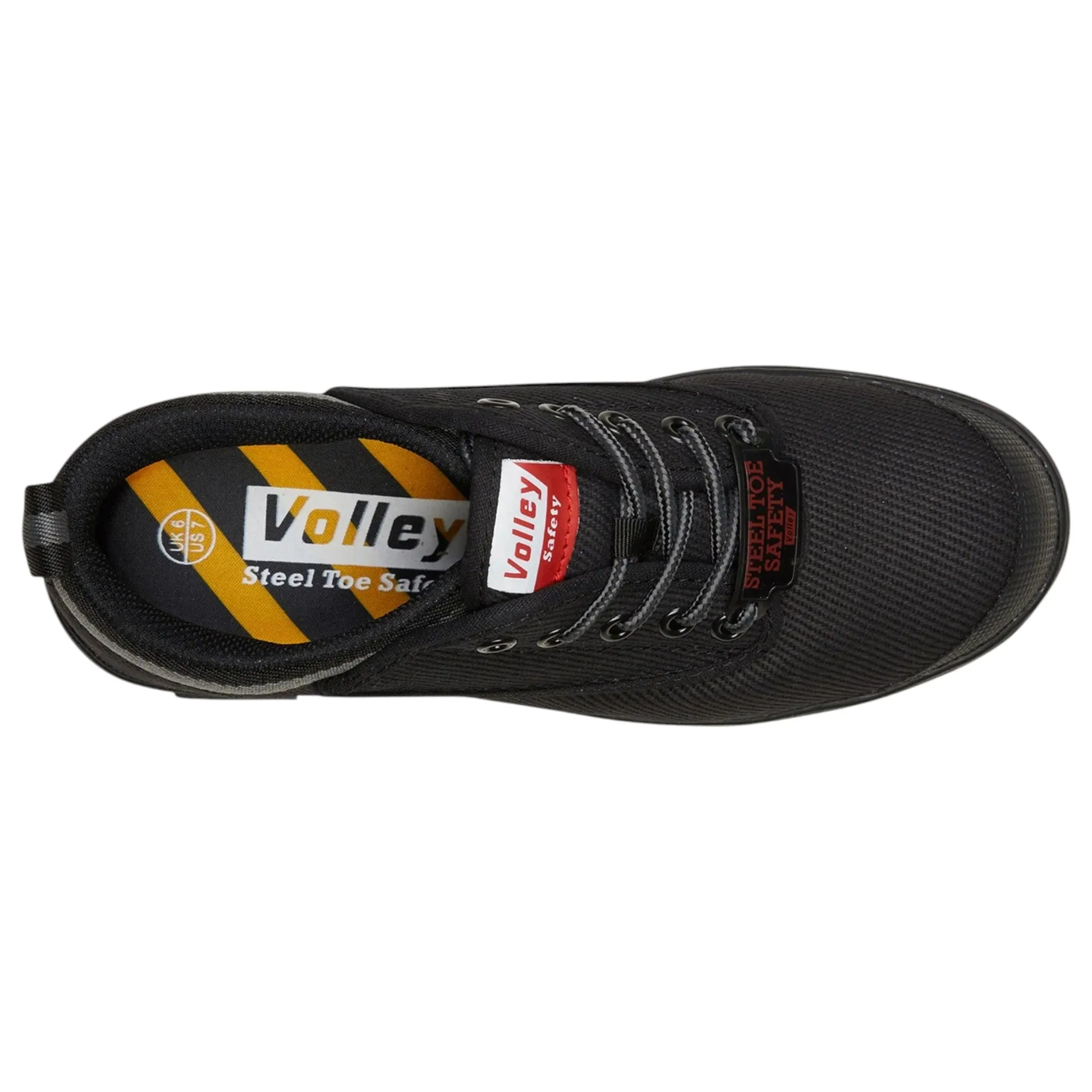Mens Volley Safety Steel Cap Shoes Black/Grey