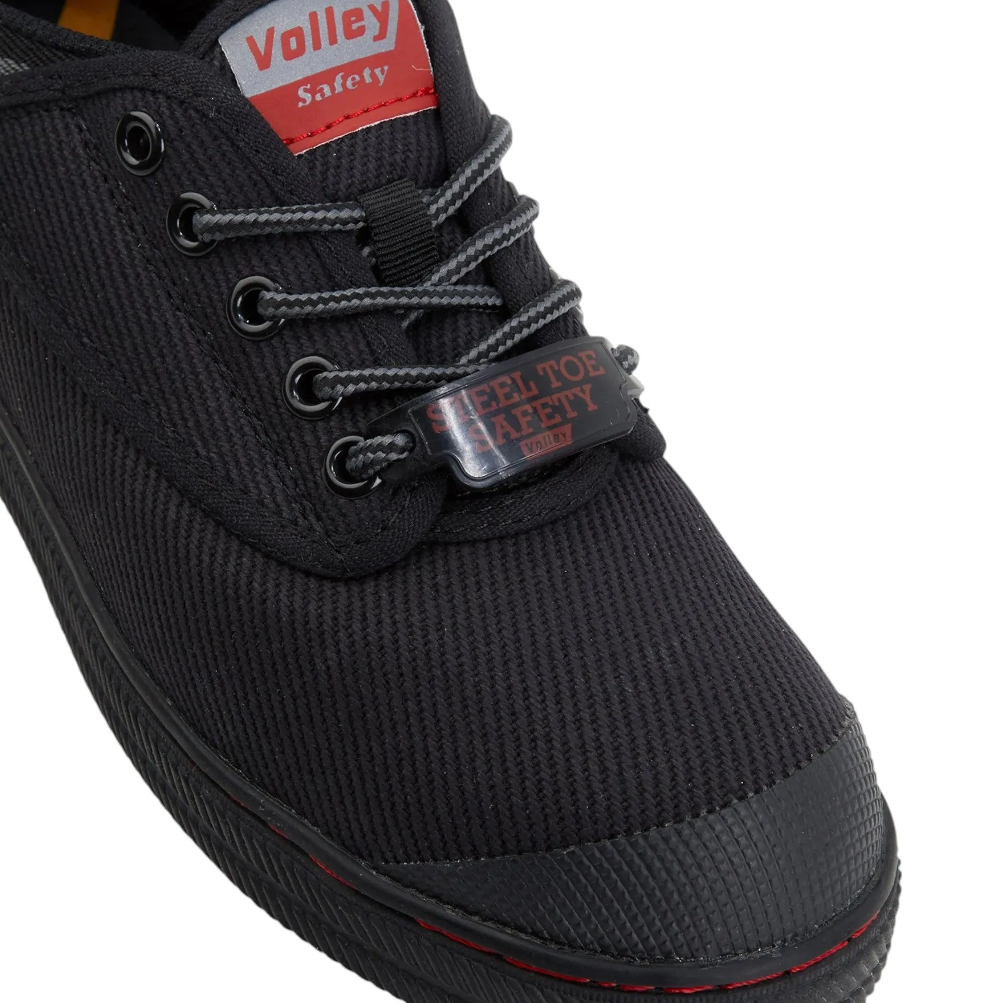Mens Volley Safety Steel Cap Shoes Black/Grey