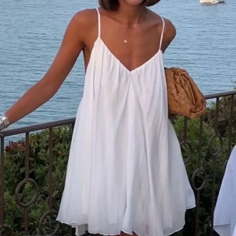 MOMENTLOVER 2025 trade New autumn 2025 women's clothing new fashionable solid color suspender backless  dress women