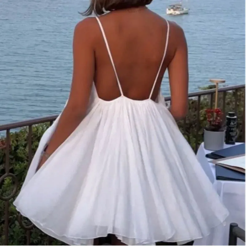 MOMENTLOVER 2025 trade New autumn 2025 women's clothing new fashionable solid color suspender backless  dress women