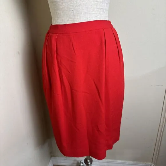 NWT Vintage Saville 2 Piece Suit Red Jacket Skirt Lined Classic Size 8 NWT