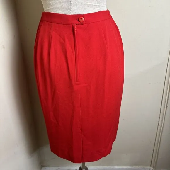 NWT Vintage Saville 2 Piece Suit Red Jacket Skirt Lined Classic Size 8 NWT