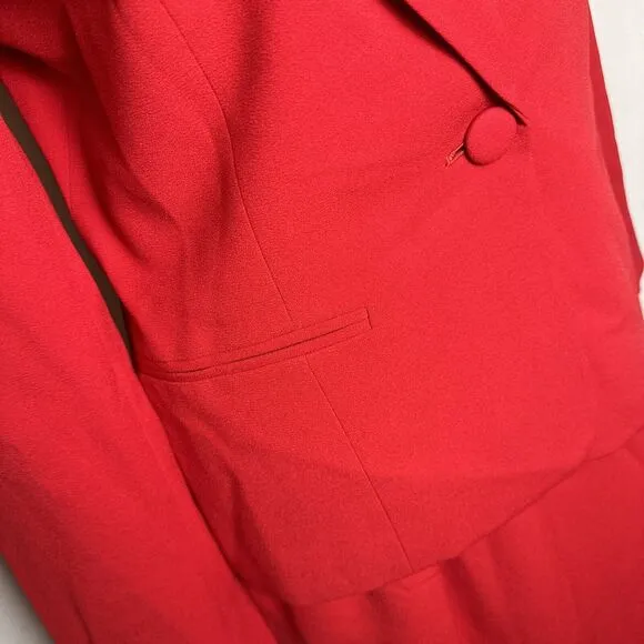 NWT Vintage Saville 2 Piece Suit Red Jacket Skirt Lined Classic Size 8 NWT
