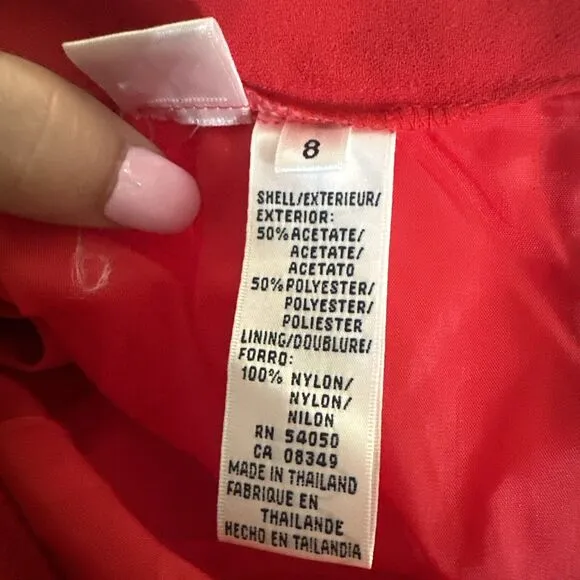 NWT Vintage Saville 2 Piece Suit Red Jacket Skirt Lined Classic Size 8 NWT