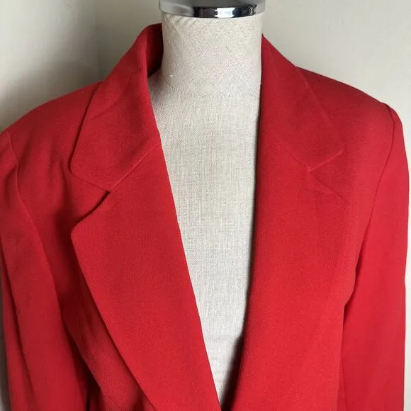 NWT Vintage Saville 2 Piece Suit Red Jacket Skirt Lined Classic Size 8 NWT
