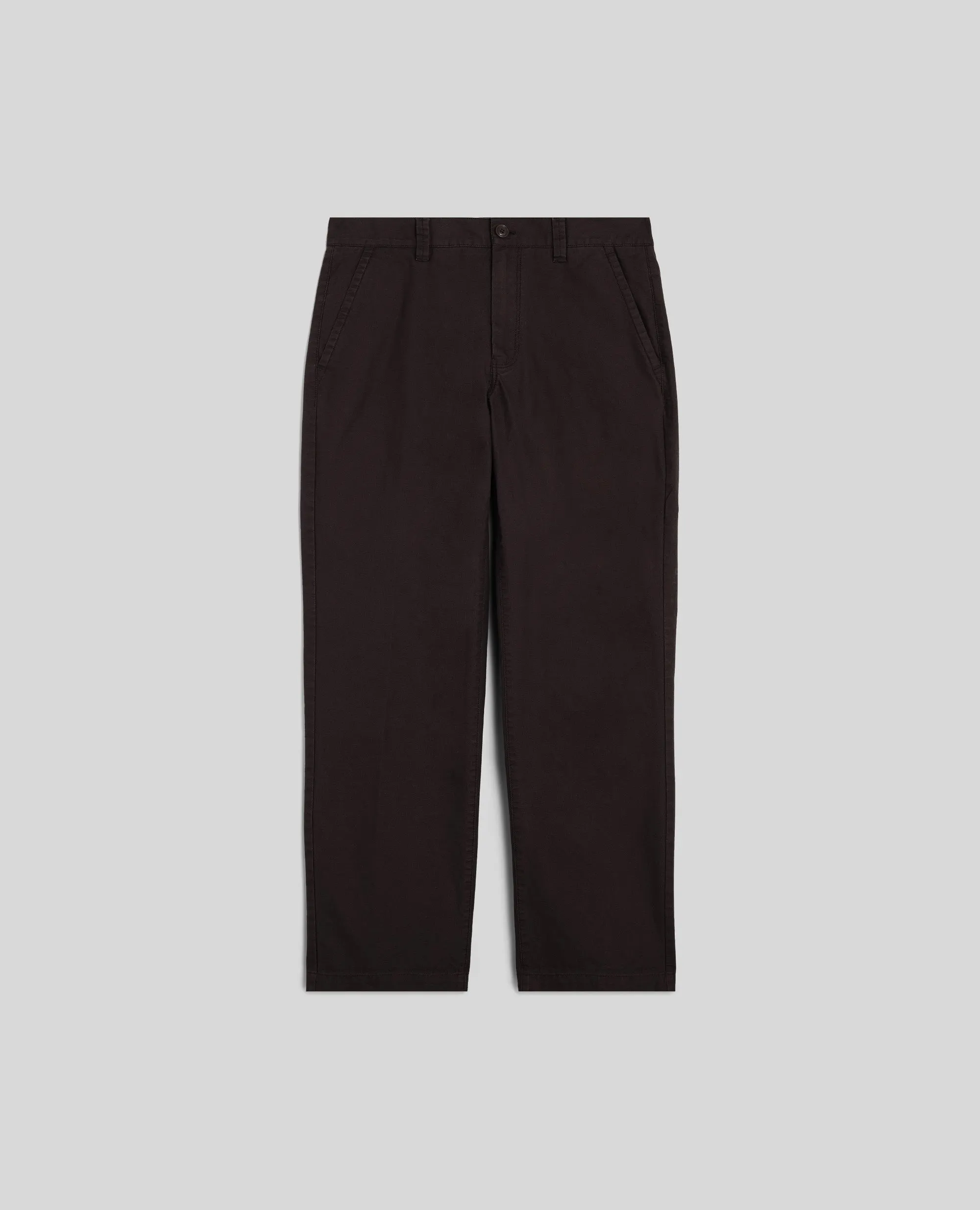PANTALONE LAB IN TELA RUSTICA DI COTONE E LINO - MARRONE