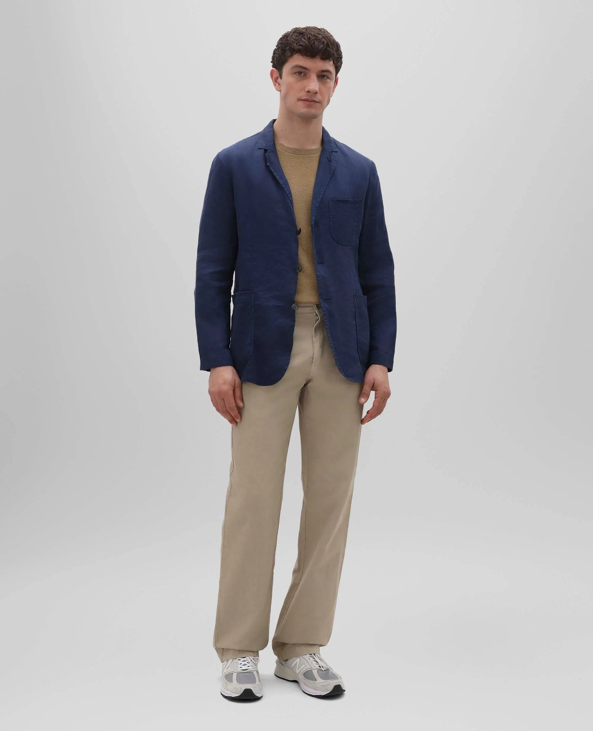 PANTALONE LAB IN TELA RUSTICA DI COTONE E LINO - SABBIA