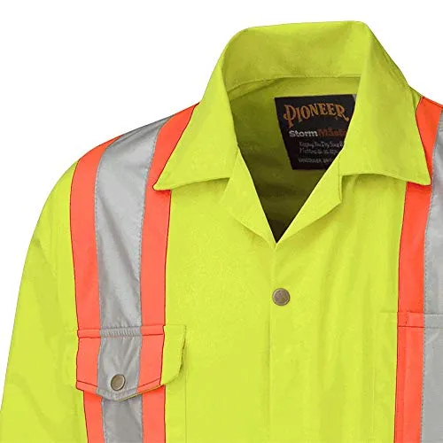 Pioneer 7-Pocket CSA High Visibility Safety Work Coverall, Action Back and Elastic Waist, Tall Fit