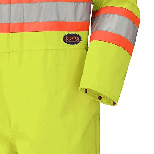 Pioneer 7-Pocket CSA High Visibility Safety Work Coverall, Action Back and Elastic Waist, Tall Fit
